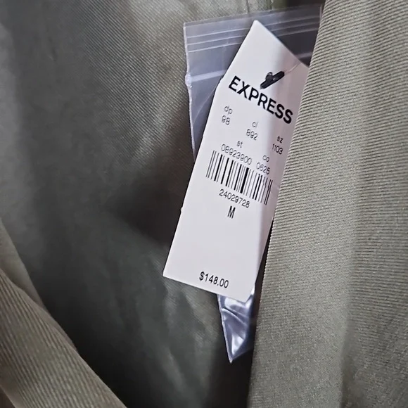 Express Modal Blend Trench Coat in Olive Green, M - Picture 2 of 6